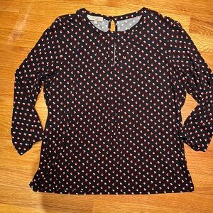 Hobbs London - Women's Black and Red Patterned Top